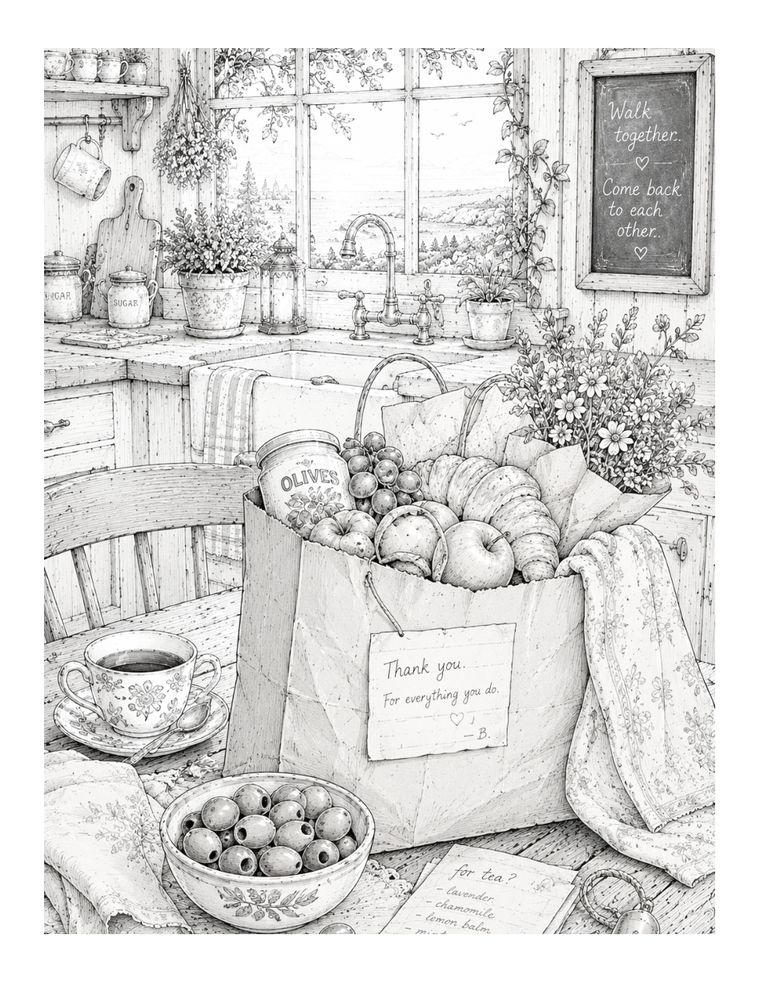 Safe to Wander: A Coastal Coloring Journey sample page