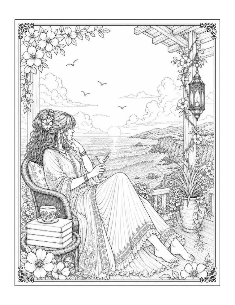 Sassy Goddesses: Coloring Book sample page